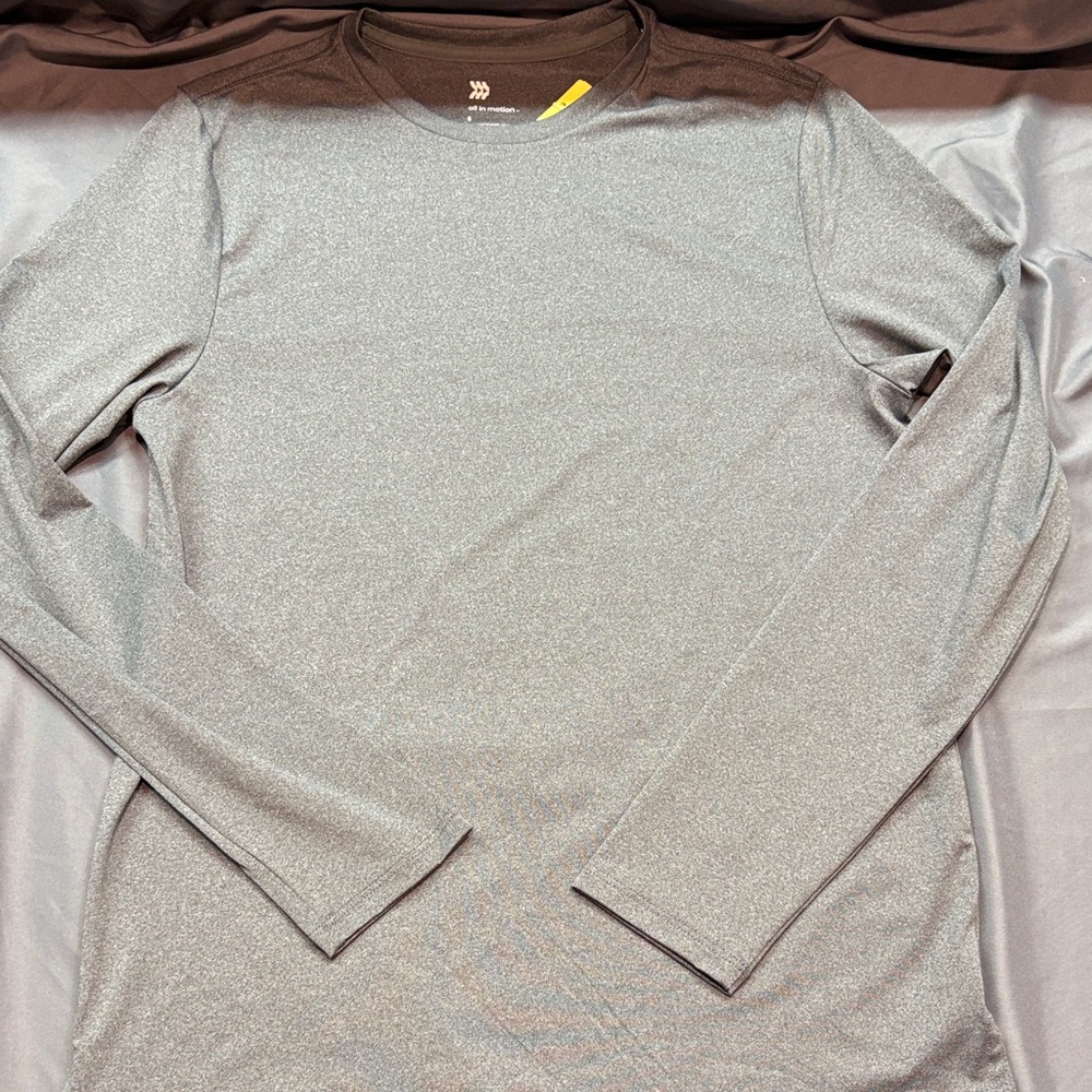 All in Motion NWT Heather Gray Performance Quick Dry Long Sleeve Shirt Active